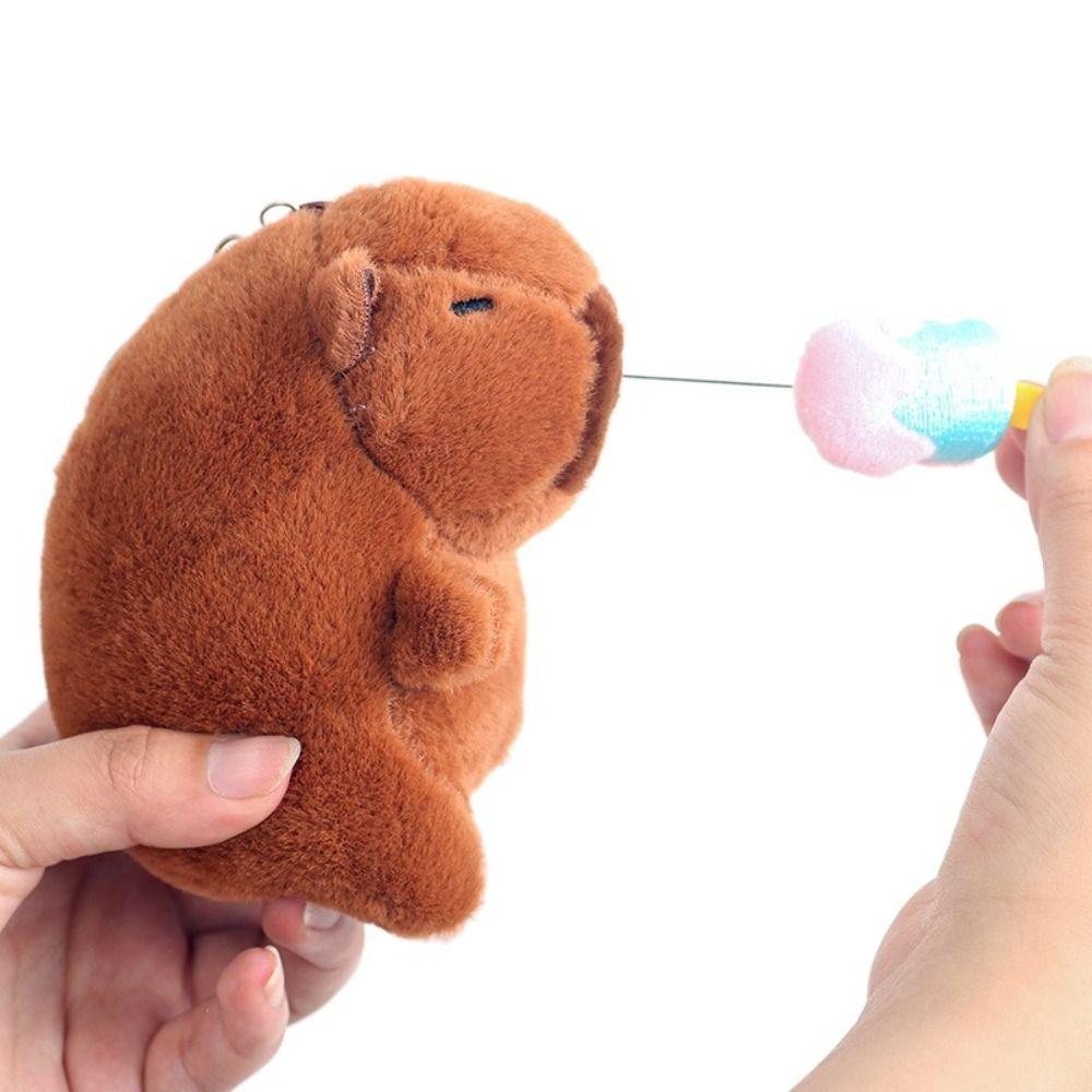 Ice Cream Capybara Plush Pendant Strawberry Capybara Plushie Doll  Christmas Gift