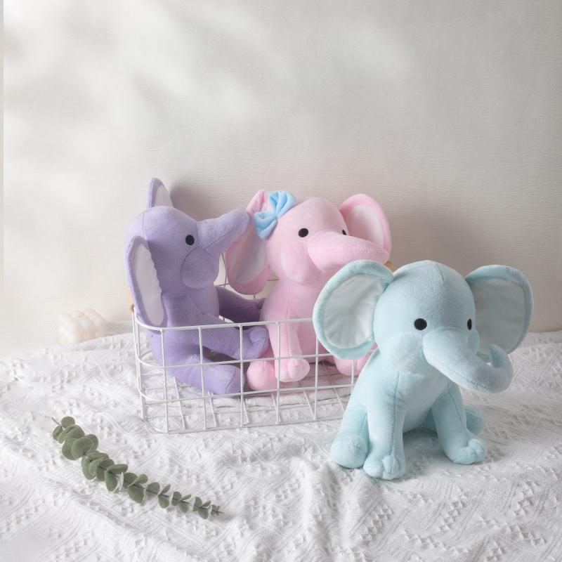 Peluche Morbido Elefante 25cm/9.84in - Giocattolo di Peluche Carino Soffice Colorato (Più colori: Rosa/Blu/Viola/Arcobaleno) - Partire