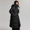 ELLE French Style Solid Color Mid-Length Hooded Down Jacket Women Outerwear Black EY49618