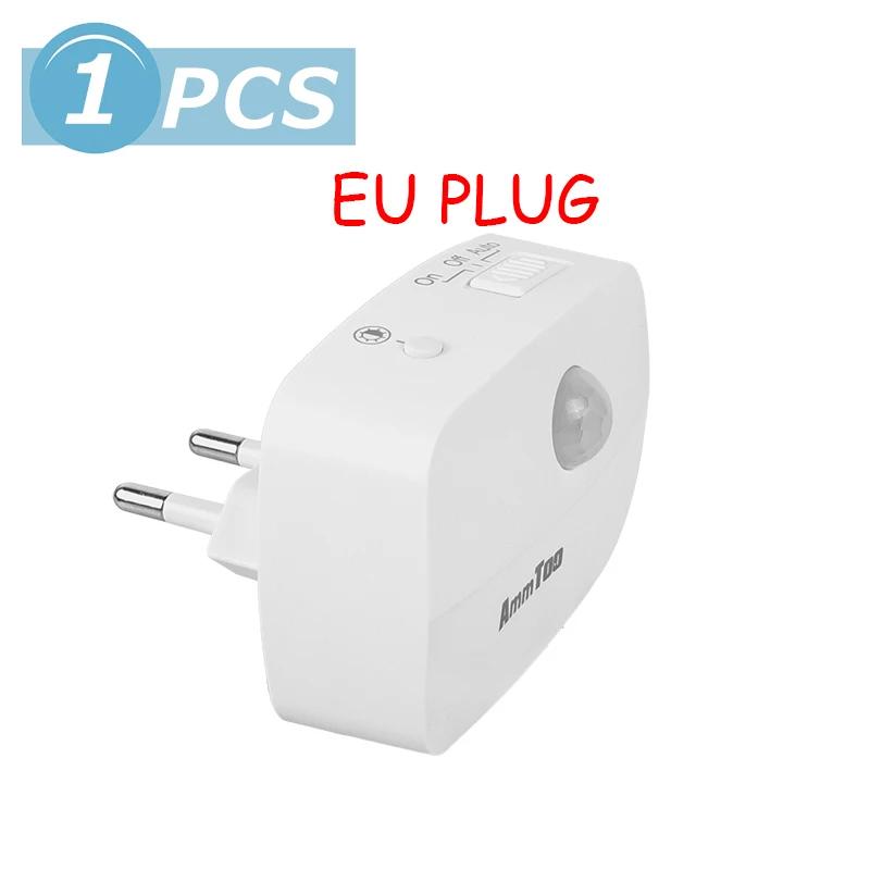 

Светодиодный ночник с датчиком движения, 3 режима, прикроватные светильники для спальни, теплый белый цвет, вилка ЕС для шкафа, спальни, коридора