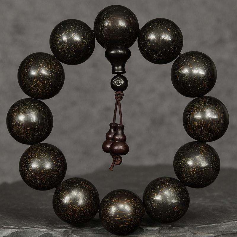 Gold Star-Style Zambian Blood Sandalwood & Small-Leaf Red Sandalwood Buddhist Beads Bracelet
