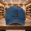 Heart Hand Keep Love Alive Print Washed Denim Baseball Cap Adjustable Casual Hat