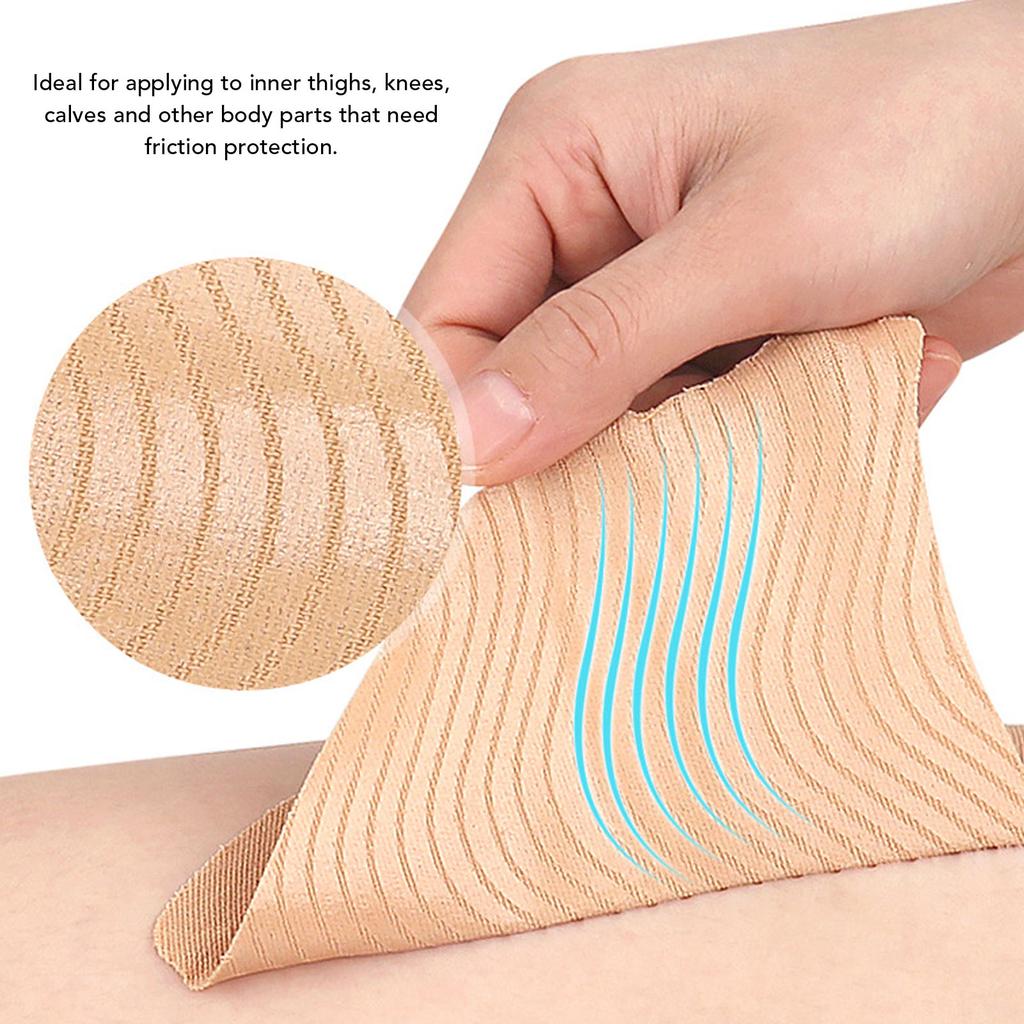 20pcs Skin Colour Thigh Inner Rub Patch Elastic Fabric V Shaped Anti Chafing Skin Tape for Knee Calf