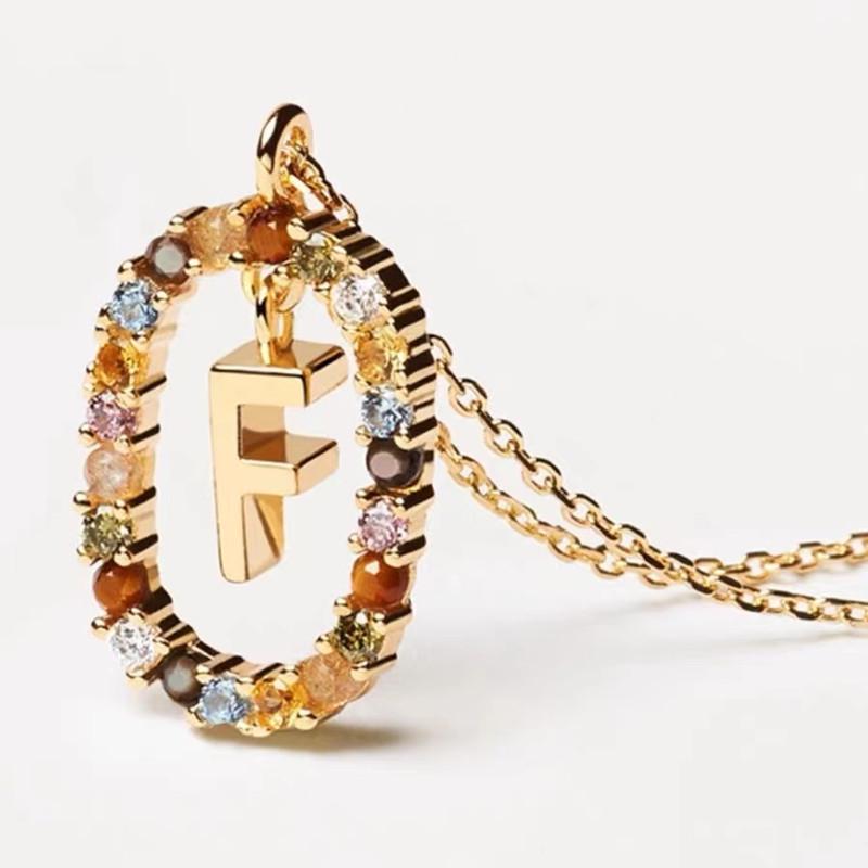 European & American Spanish Zircon Alphabet Necklace - Stylish Clavicle Chain Pendant