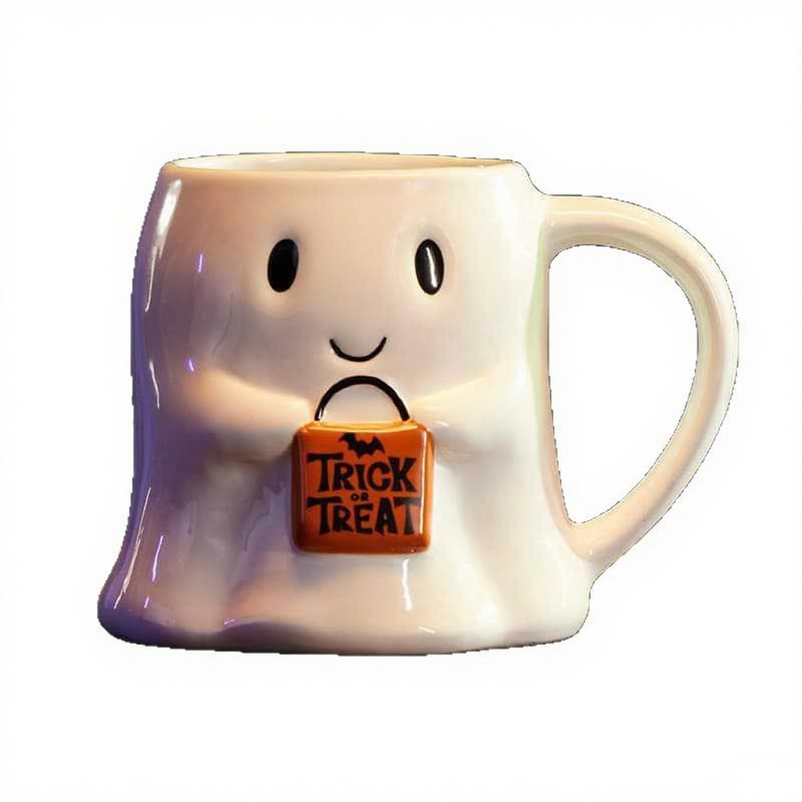 

Хэллоуинская кофейная кружка, Милая керамическая кофейная кружка с узором, Тыквенные кружки, Милые подарки ручной работы на Хэллоуин для детей и взрослых One Size