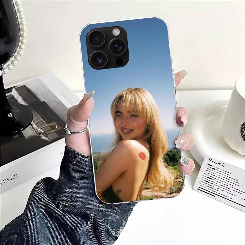 CR66 S-Sabrina C-Carpenter Soft Phone Case For IPhone 11 17 Air 16E 16 Pro Max 15 + 14 Plus 13 Mini 12 Apple 7 SE 8 Fundas Coque