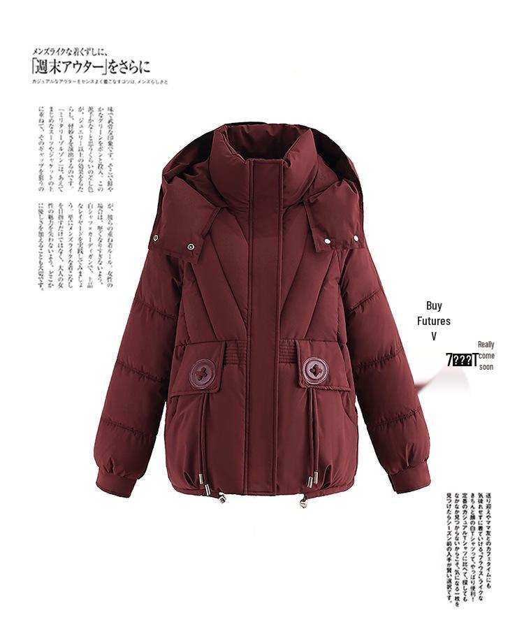 2025 Women's Short Cotton-Padded Jacket: New Korean Style, Fashionable Thick Bread Coat for Winter Outerwear.