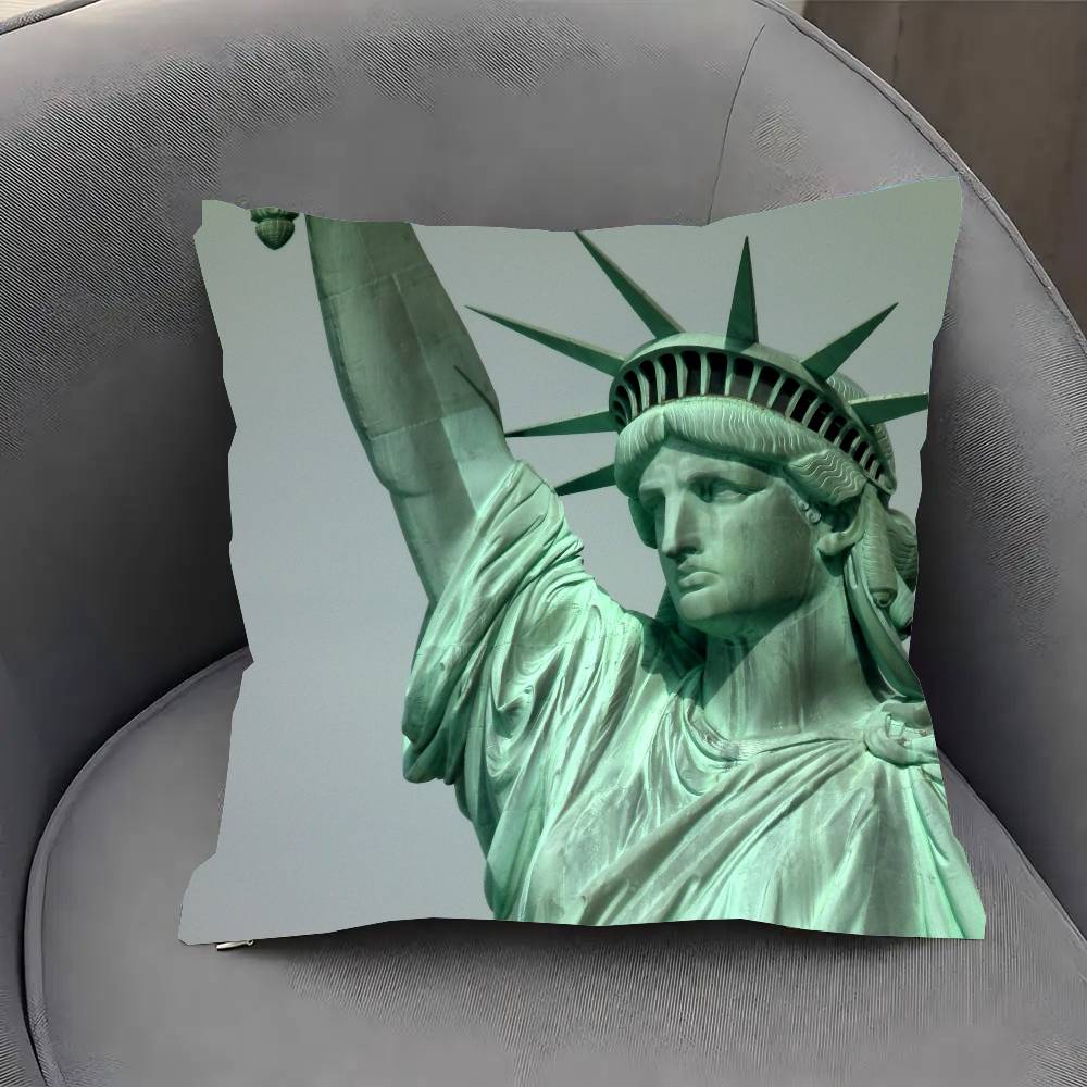 Statue Of Liberty Art Pillow Case Sofa Cushion Cover Room Home Decoration