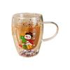 Deer Christmas Wine Glass Snowman Santa Clear Glass Christmas Art Cup  Coffee Enthusiasts