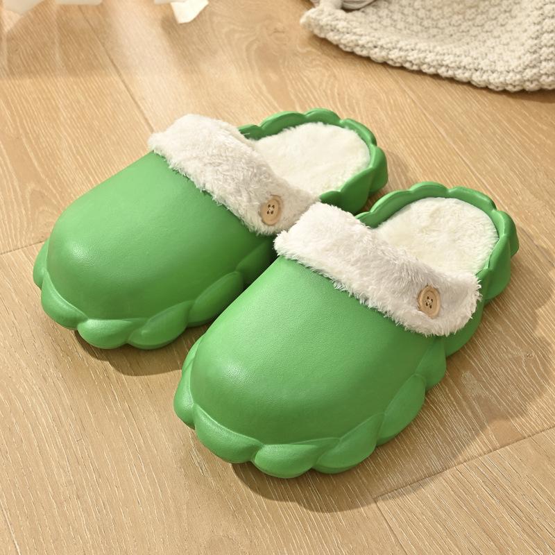 

Banzhulin EVA новые домашние тапочки флис теплые мягкая подошва нескользящая толстая подошва домашние тапочки 40-41 зелёный