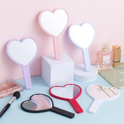 Sweet Love Makeup Mirror Cute Vanity Mirror Carry Around Heart Handle Mirror  Eyelash Extensions