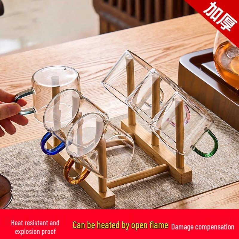 

Heat-Resistant Colored Glass Teacup Set