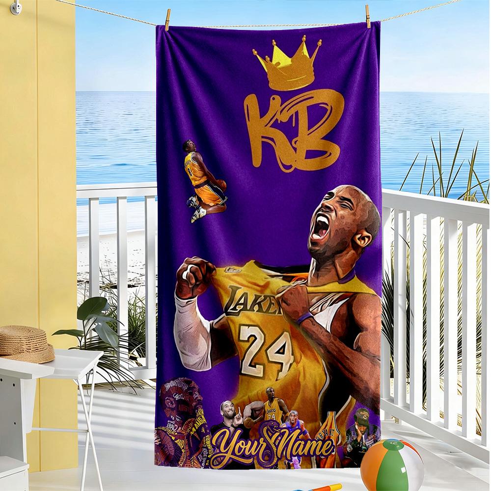 Kobe Personalized Text Beach Towel High Absorbency Quickdry Portable For Swimmingbeachcamping Travel Beach Accessoriesgym