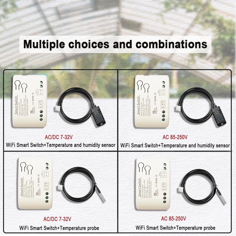 eWeLink WiFi Switch 10A 2200W Wireless Control with Power Consumption Monitoring Temperature and Humidity Thermostat Alexa