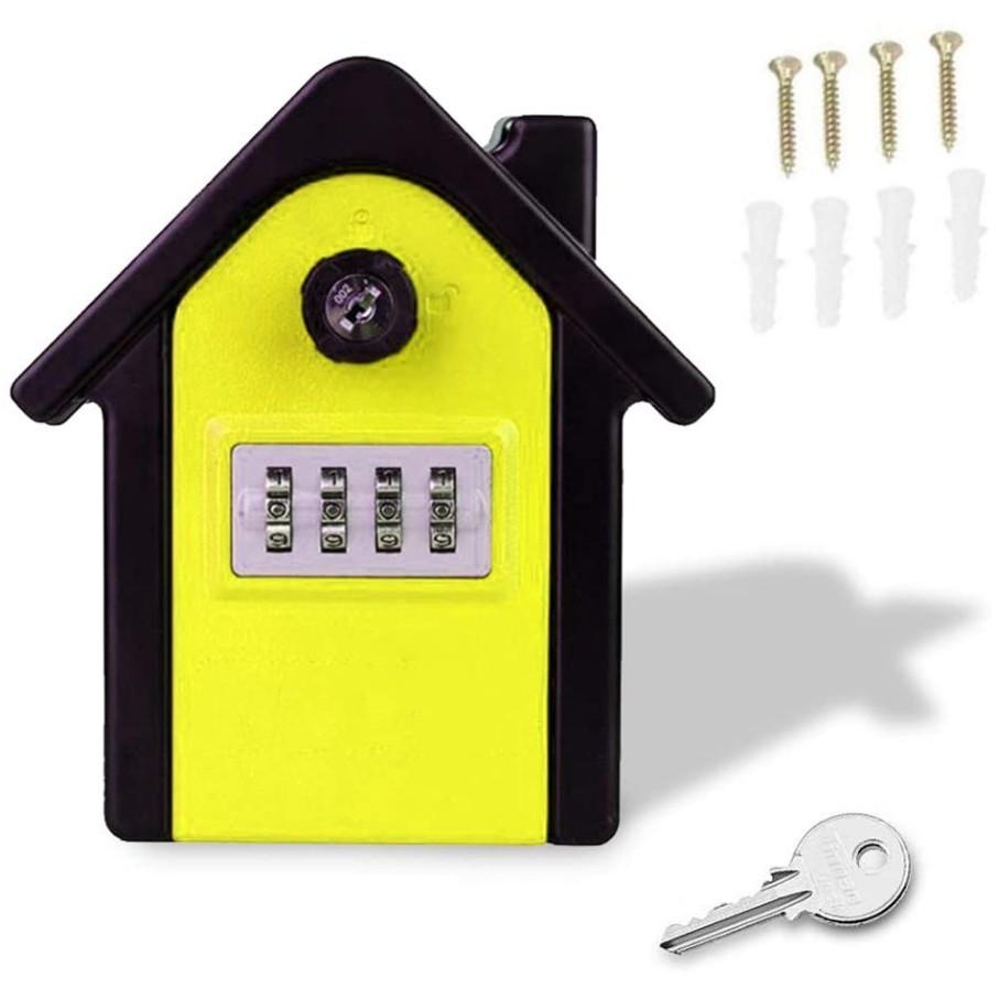 Wall Mounted Key Box with Digital Code and Emergency Key Black