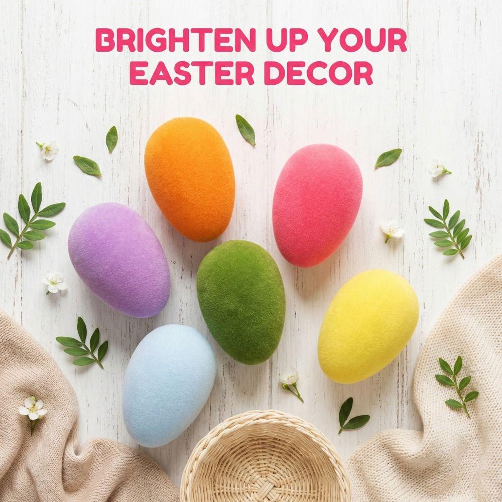 Wielkanocna Ozdoba Jajko z Flokiem Kolorowy Flok Rękodzieło Ręcznie Robione Wystawa Rękodzieła