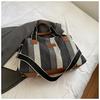 New Striped Short Trip Bag Women's Japanese Canvas Hand Luggage Large Capacity Shoulder Crossbody Bag