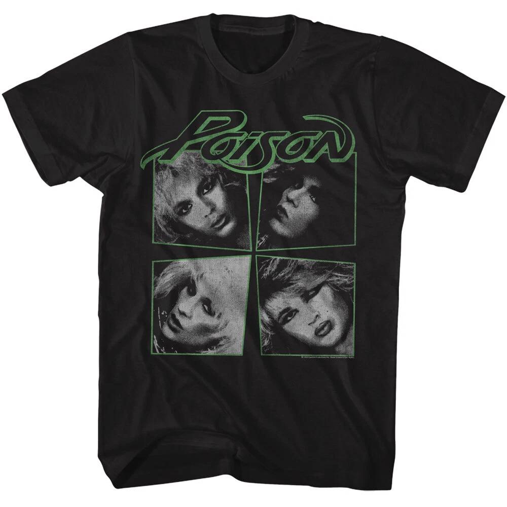 Poison I Want Action Group Boxed Photos Men s T Shirt 80 s Rock Music Band Merch S
