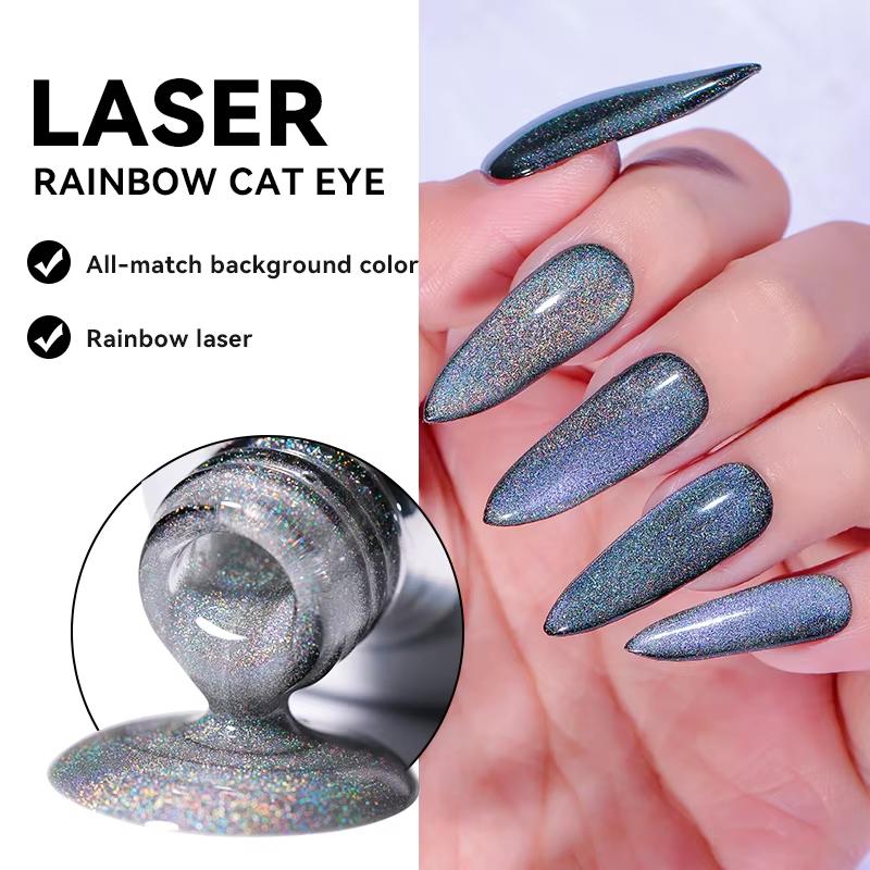 

JTING бесплатный образец дизайн популярный Универсальный сочетающийся по цветам глиттер лазер радуга кошачий глаз гель-лак для ногтей пигмент OEM частная марка