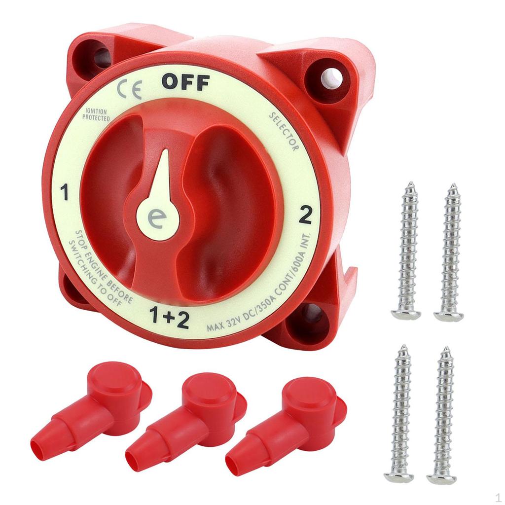 Battery Switch Selector Disconnect Easy to Install Practical 3/8in-16 4 Position for
