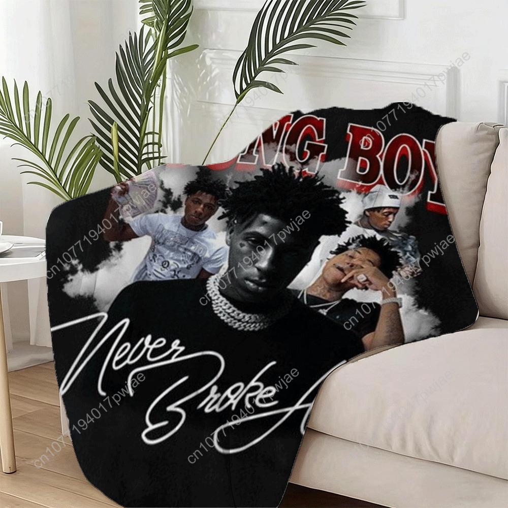 Manta de Franela con Estampado Digital de Retrato del Rapero Young Boy para Todas las Estaciones, Hipoalergénica y Resistente al Desgarro – Adecuada para Sofá, Dormitorio,