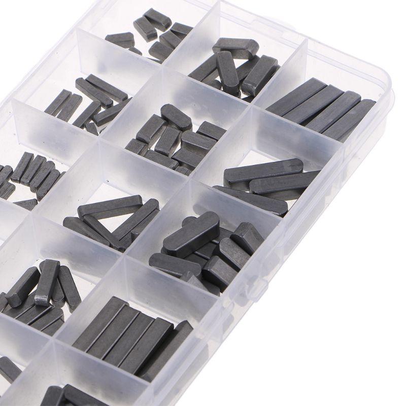 140 Pcs 0.31-1.18'' Parallel Drive Shaft Keys Round Ended Feather for Key Assortment Set for Shaft Type Fastening Connec