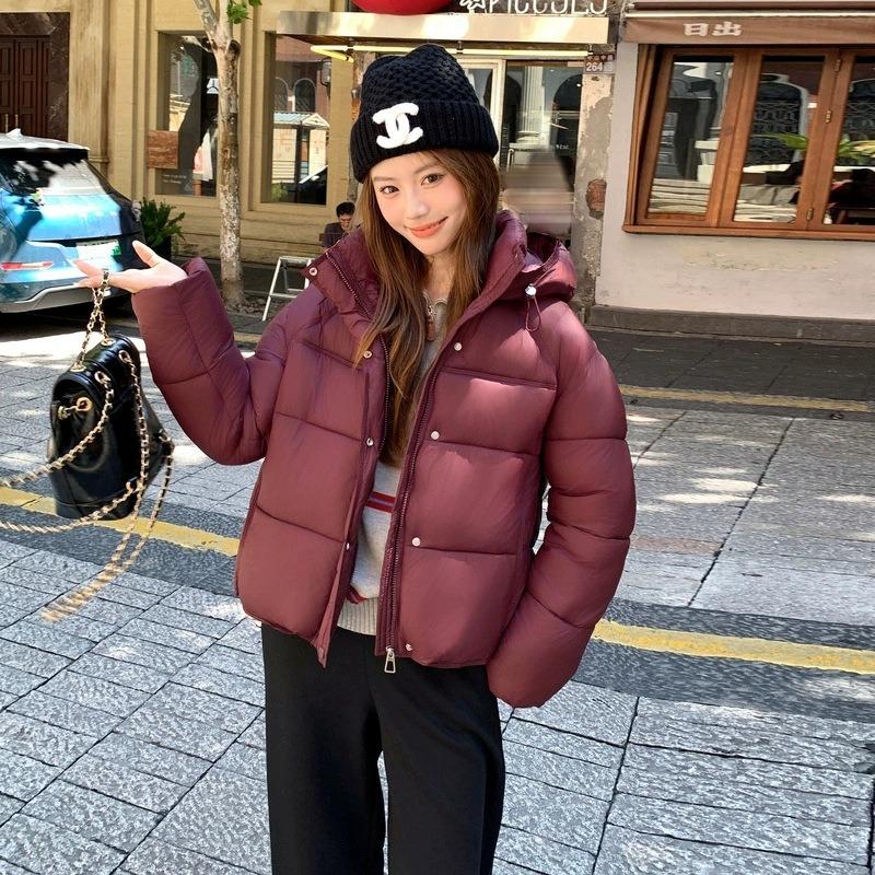 Cloud Puff Down Cotton Clothes Women's Short New High-end Loose Hooded Bread Clothes Cotton Clothes Tide