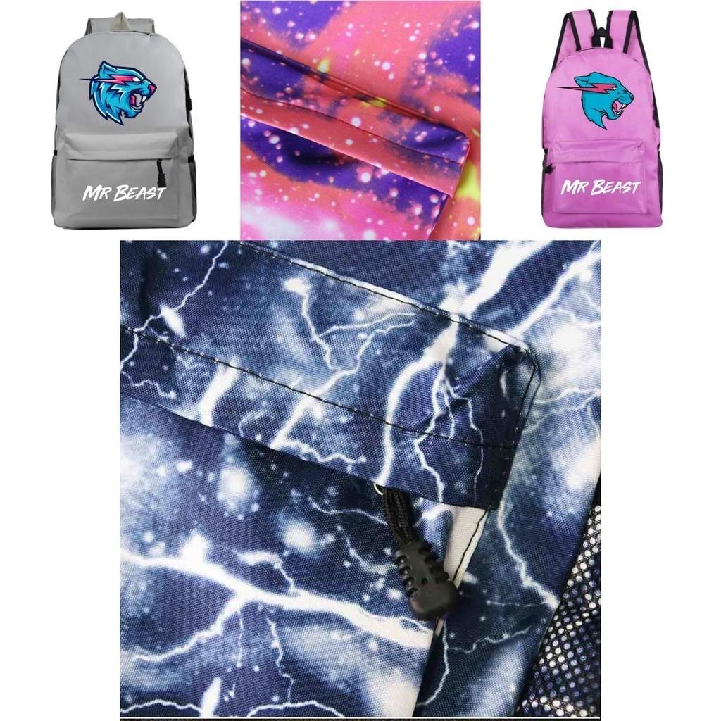 Mr Beast Lightning Cat Backpack High Capacity School Bag With Breathable Material