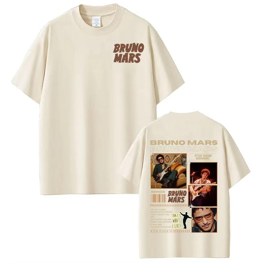 Singer Bruno Mars New Album Tour 2026 Graphics Tee Shirt Men Women Casual Harajuku Short Sleeve Top Hiphop Streetwear
