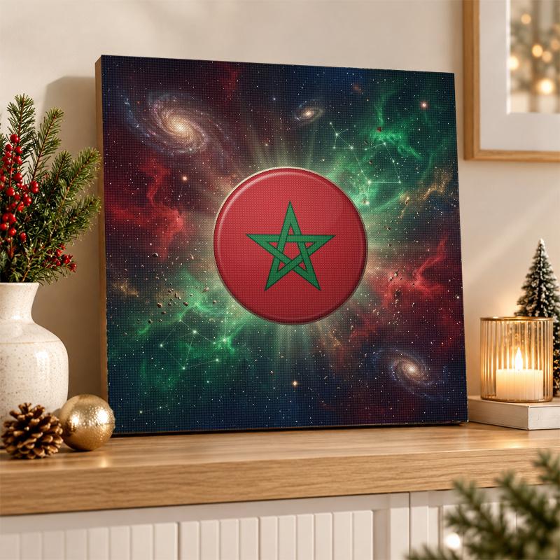 Morocco Football Diamond Painting Kit 5D Full Drill DIY Diamond Mosaic Wall Art Home Decor