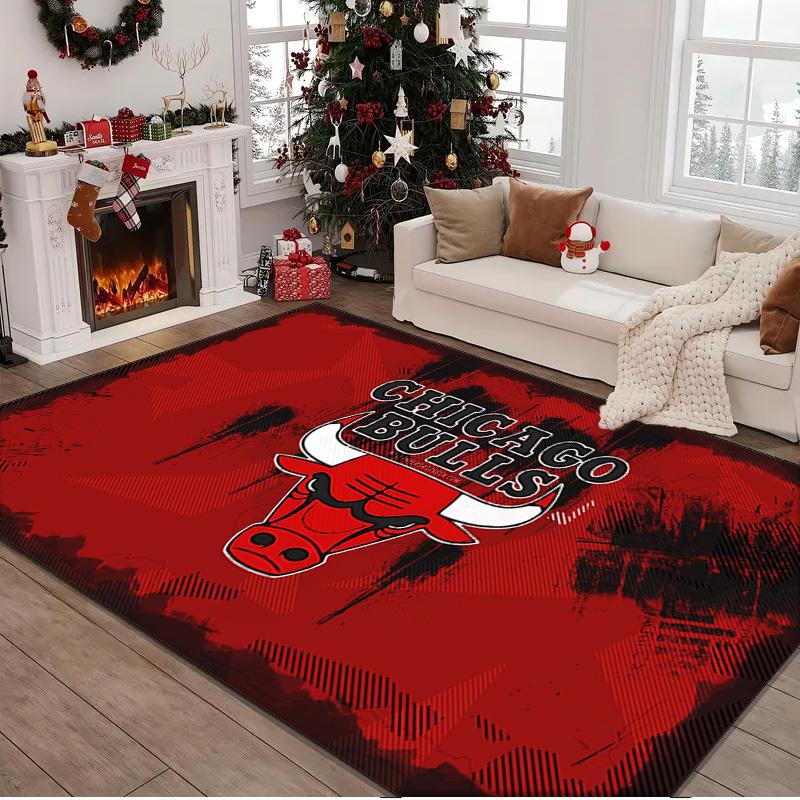 1PC rug Chicago-Bulls Logo Carpet, Chair Rug,Area Rug for Office Bedroom living rooms bedroom, Doormat decor Christmas fan gifts