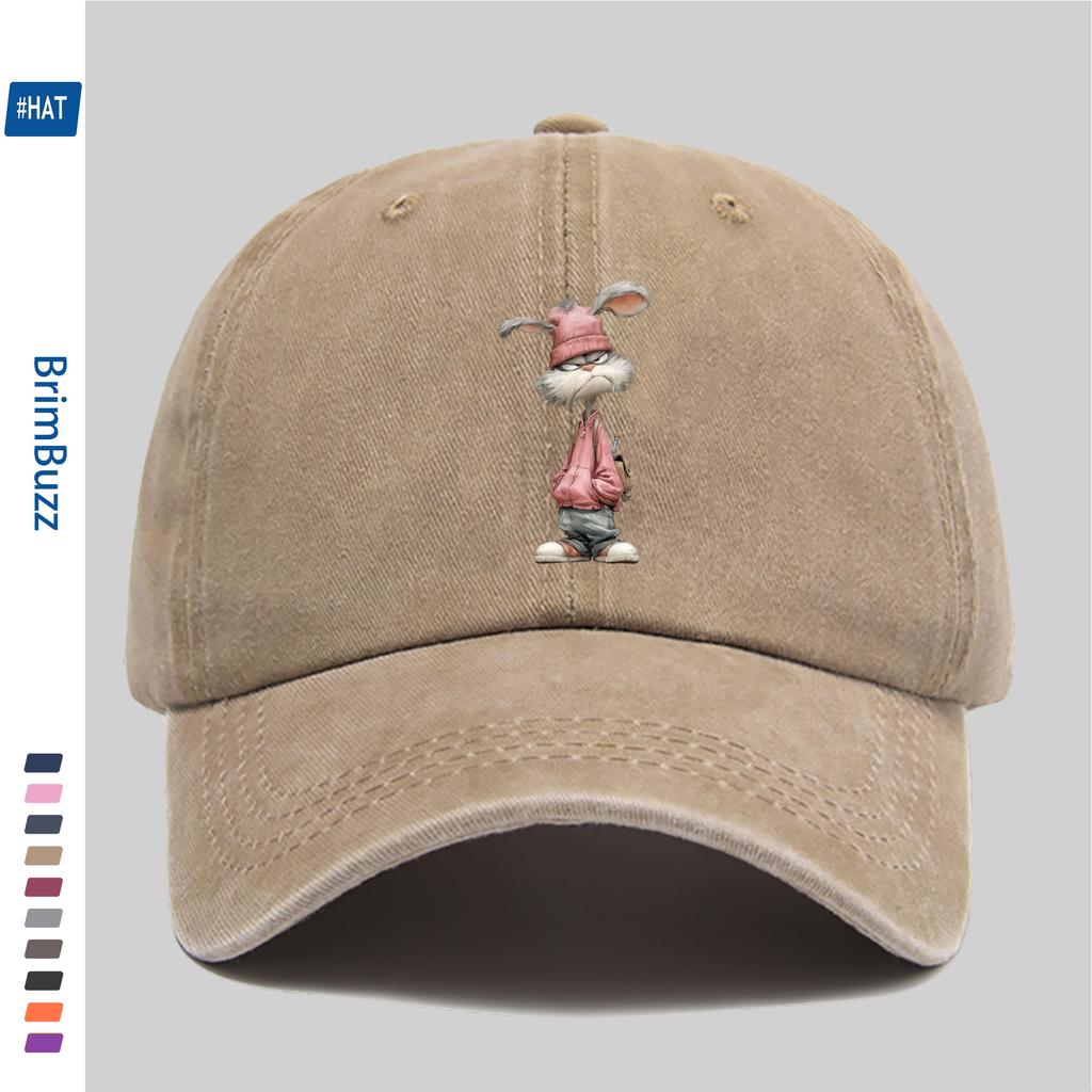 Pc Pcs Adjustable Rabbit Print Trucker Cap for Men Women Lightweight Washed Vintage Baseball Hat with Rabbit Design Suita