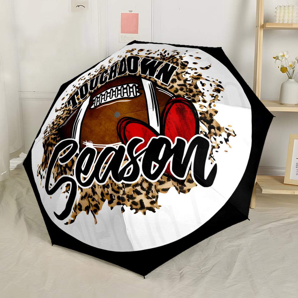 Football Touchdown Celebration Automatic Umbrella Retractable Design with 8-Rib Durability Lightweight for Outdoor Daily Use Fashionable Accessory