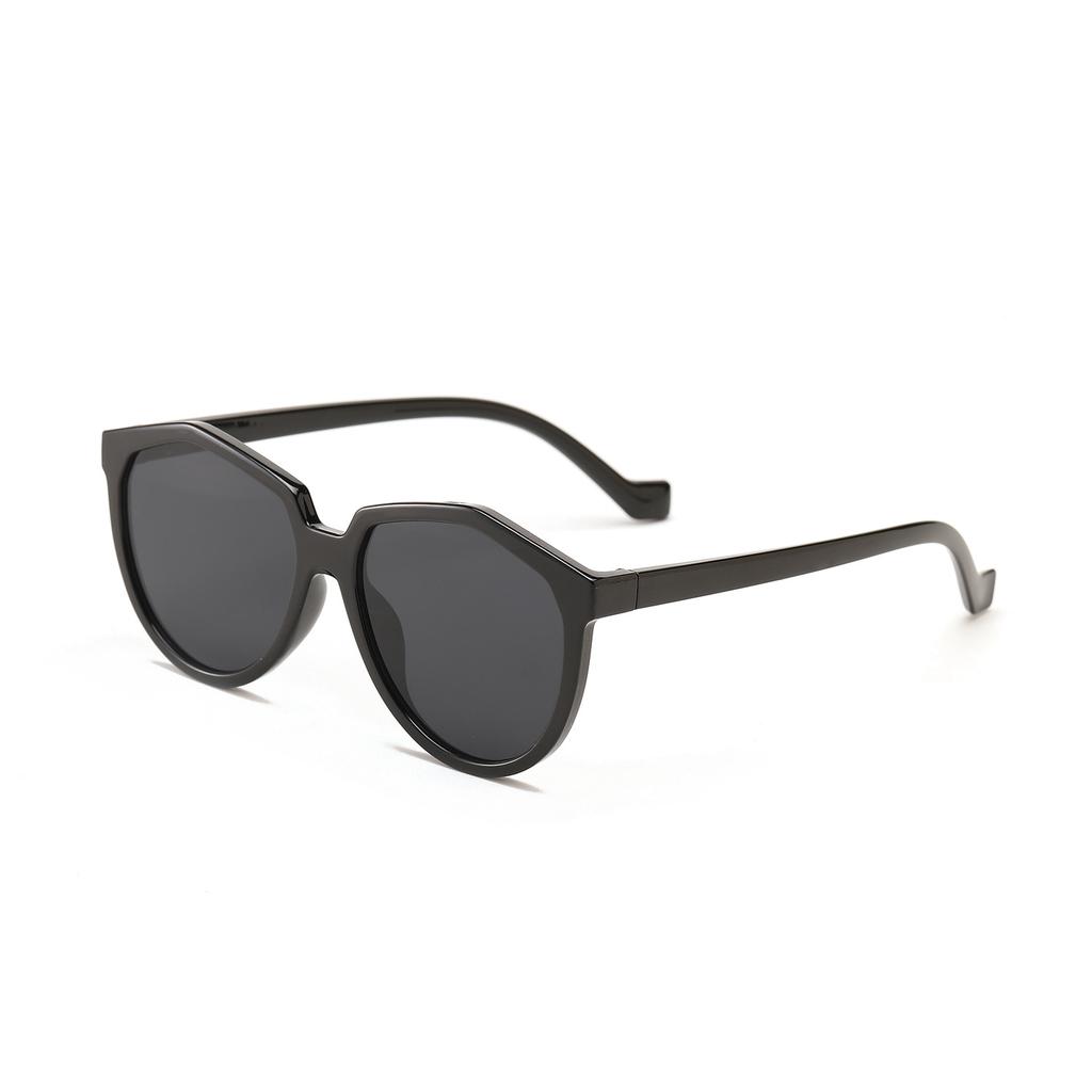 Glasses 95107 Large Frame Black Oval Thin Face Sunglasses Women, Sunglasses Men
