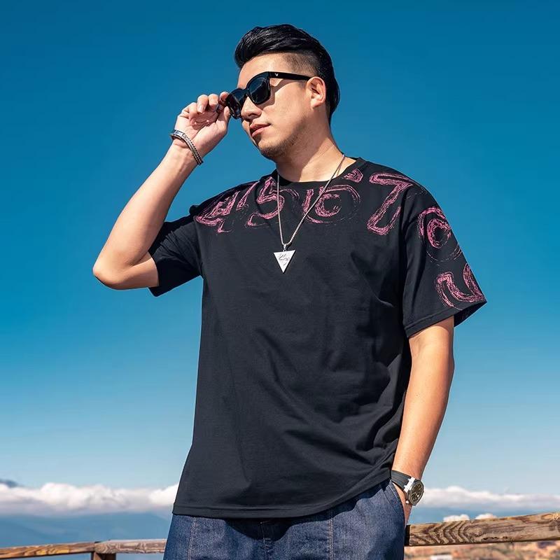 Stretch Fit Anti-wrinkle Loose Men's Short-sleeved Ice Cool Feeling Fashion Short-sleeved Top Cotton Comfortable Lightweight T-shirt