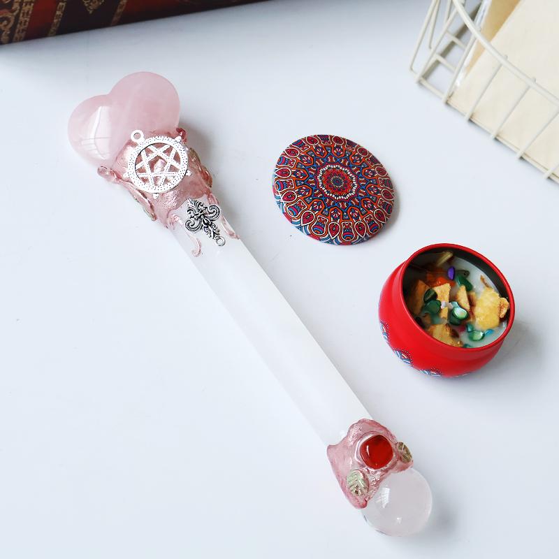 Scettro di Cristallo a Forma di Coltello, Bacchetta Magica che Unisce Cristallo a Forma di Coltello e Sfera di Cristallo, Regalo di Halloween