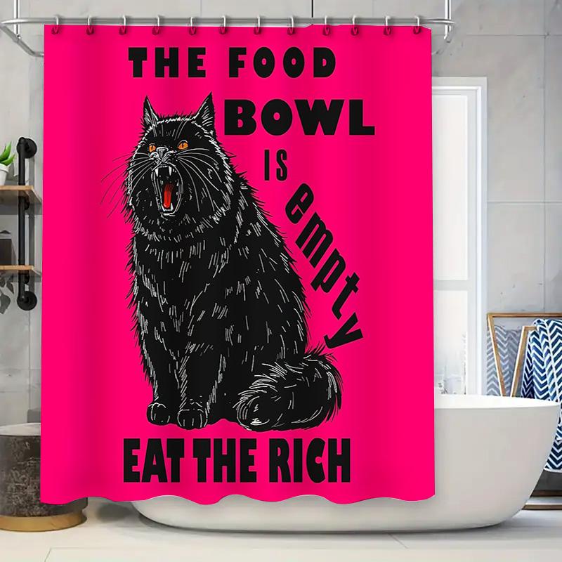 

Cat Lover Shower Curtain Funny Kitten Pet Theme Bathroom Decor Washable Waterproof Home Decor Gifts W60H190(CM)-1 Pcs