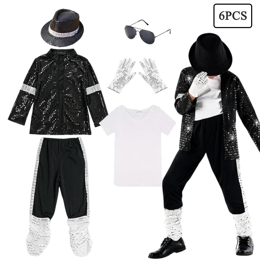 Kids Halloween Cosplay Outfit Boys Dance Show Performance Party Michael Jackson Carnival Pop Star Costume