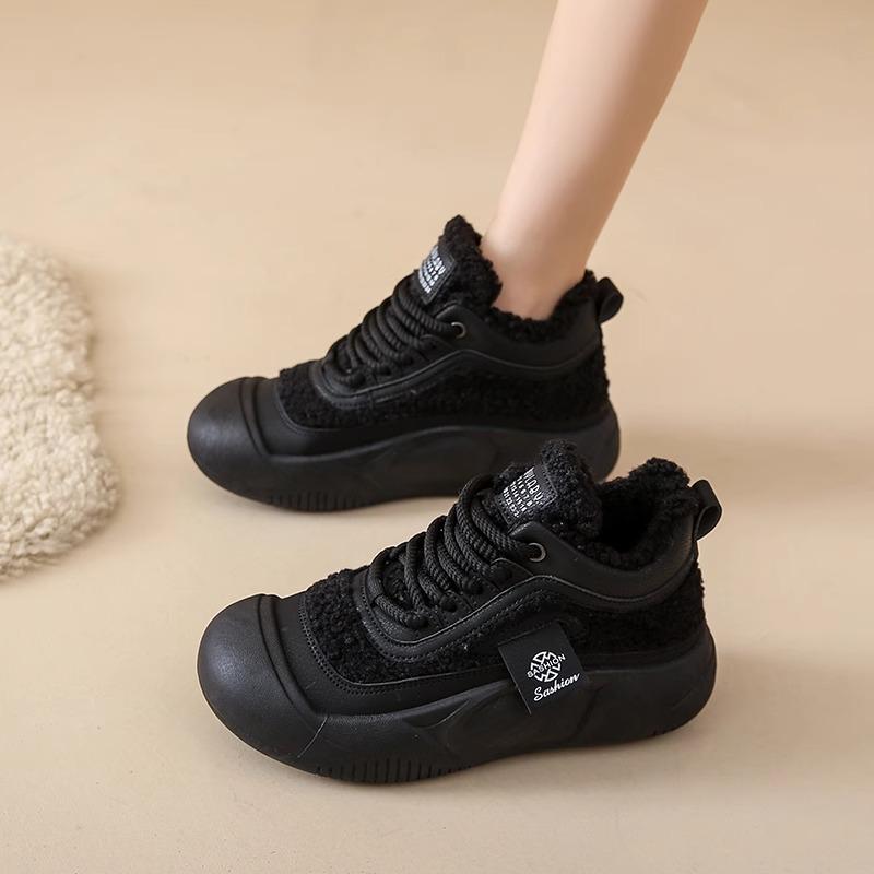 Support 20252025 Winter New Casual Short Boots Retro Versatile High-top Shoes Lightweight Soles Velvet Thermal Cotton Shoes