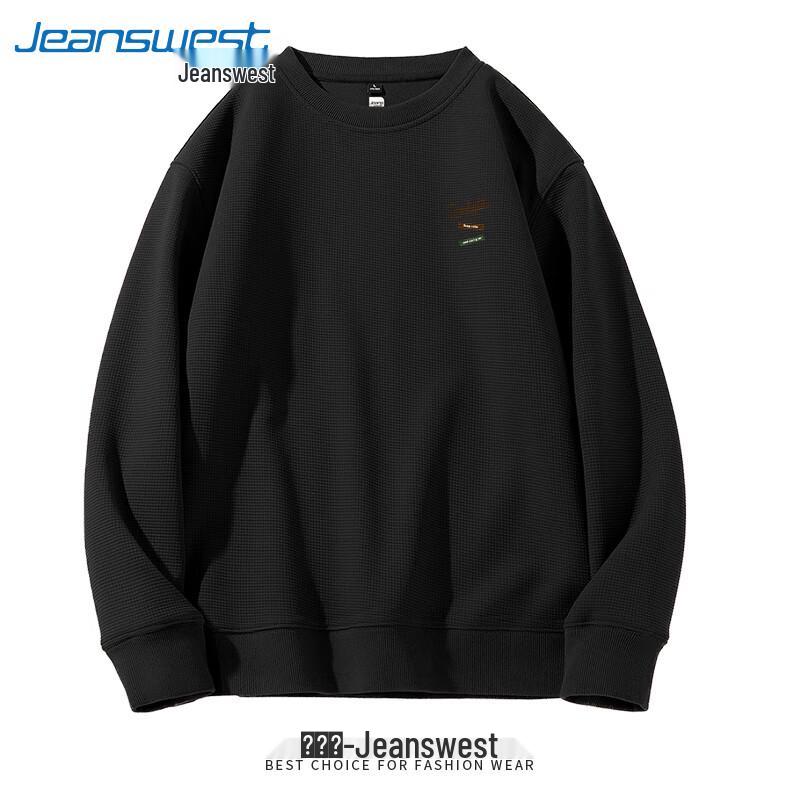 Jeanswest Men's Waffle Knit Crewneck Sweatshirt