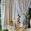 French Rococo Light Luxury Curtain Finished Semi-blackout Vintage Jacquard Princess Lace Hook Punch Bedroom Curtain