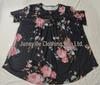 Women Summer Casual Floral Print Short Sleeve Henry Shirt