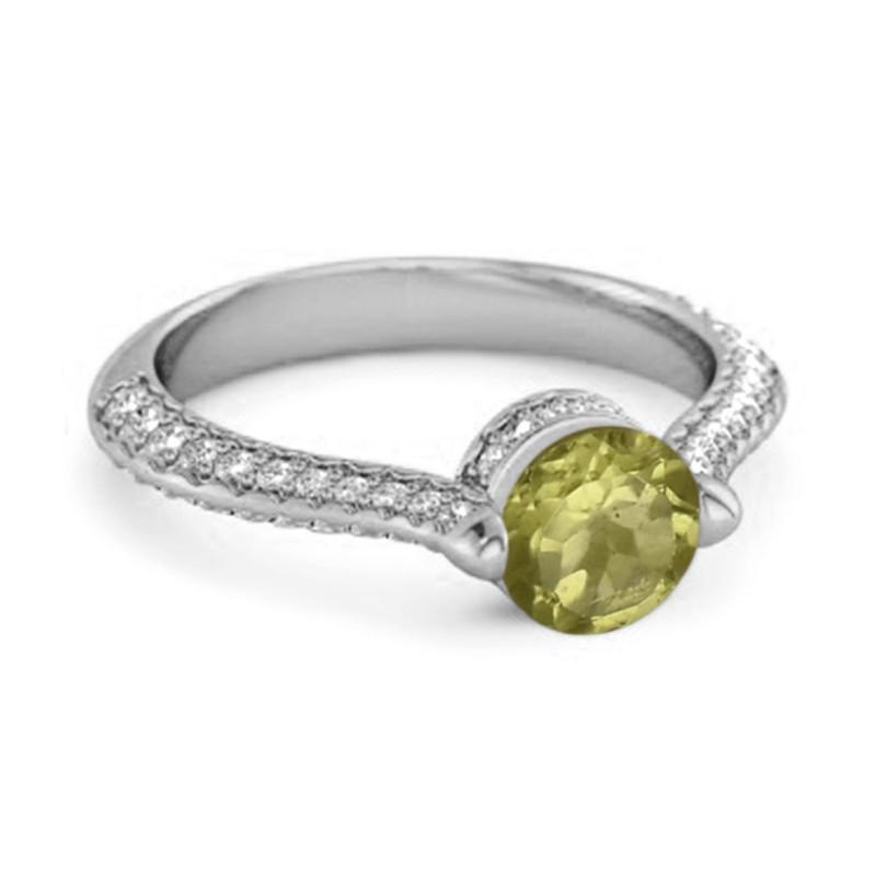 Peridot Pavé Split Band Ring - Sterling Silver
