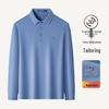 MONTAGUT Men's 10A Antibacterial Silk-Cotton Blend Long Sleeve Polo Shirt