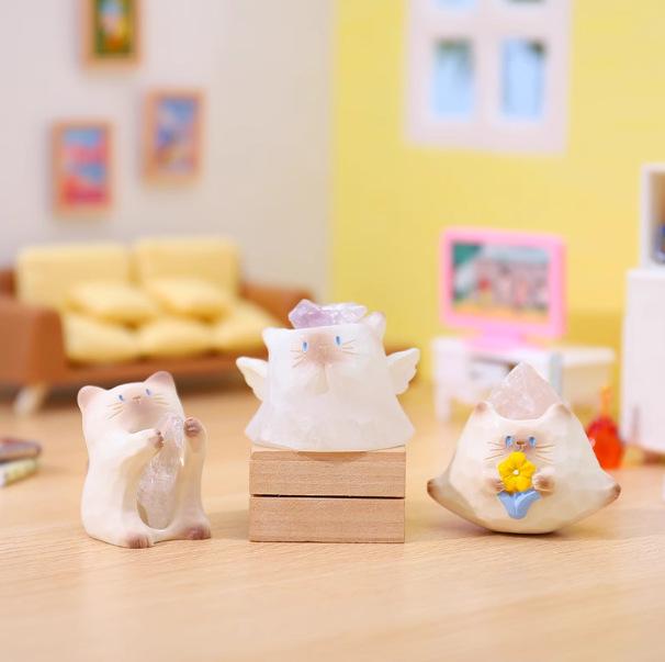 Handbemalte Katzen-Kristall-Energiefigur - Trendige Blindbox-Geburtstagsverzierung Geschenk