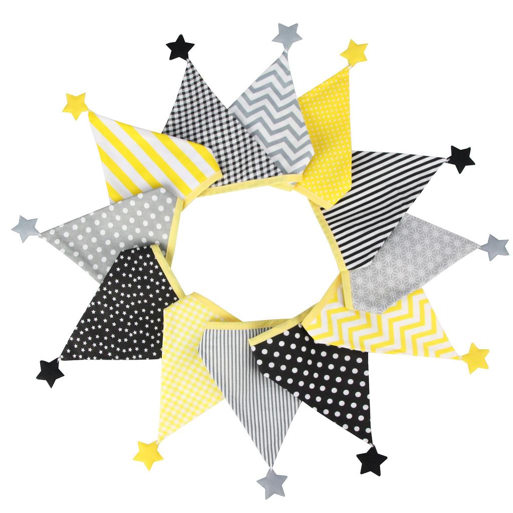 Nordic Star Cotton Triangle Flag Banner for Wedding or Kindergarten Decor