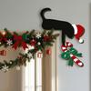 Creative Doorway Art Decorations Christmas Wooden Door Corner Sign, Santa Snowman Cat Cartoon Holiday Home Decor Ornaments Frame Decor, Reusable