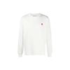 AMIPARIS Logo Heart Embroidery Comfortable Fitted Crew Neck Long Sleeve T-Shirt Unisex T-Shirt White A21HJ005701-100