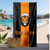 Asciugamano da Spiaggia Personalizzato Stampato Hull City Logo Calcio Supporto Nome Personalizzato Testo Asciugamano Assorbente Per Sport Viaggio Regalo Speciale