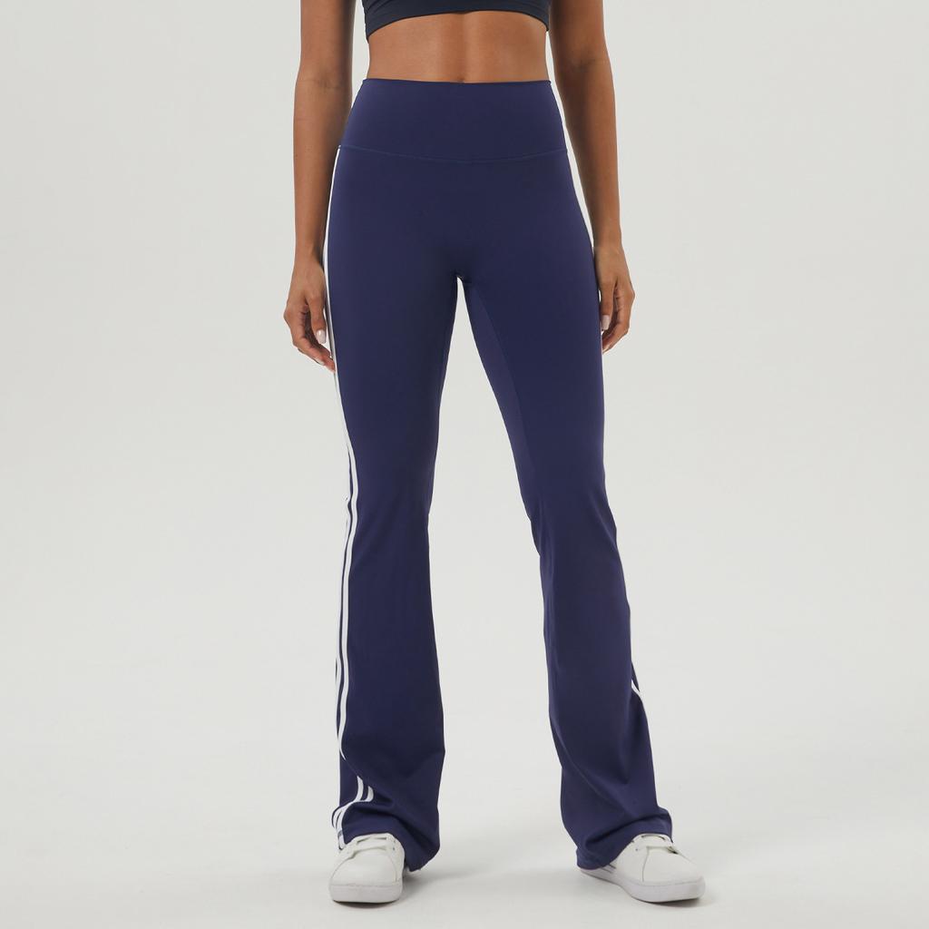 American Style Women's Yoga High Waist Flared Pants Wide Leg Pants Trousers Streetwear Fashion Clothing Striped Jogger Pants Sweatpants